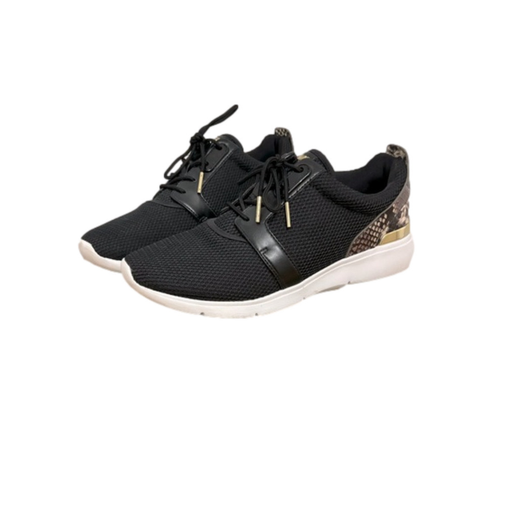 Michael Kors sneakers women’s size 9 1/2 black w/gold  & snake skin design